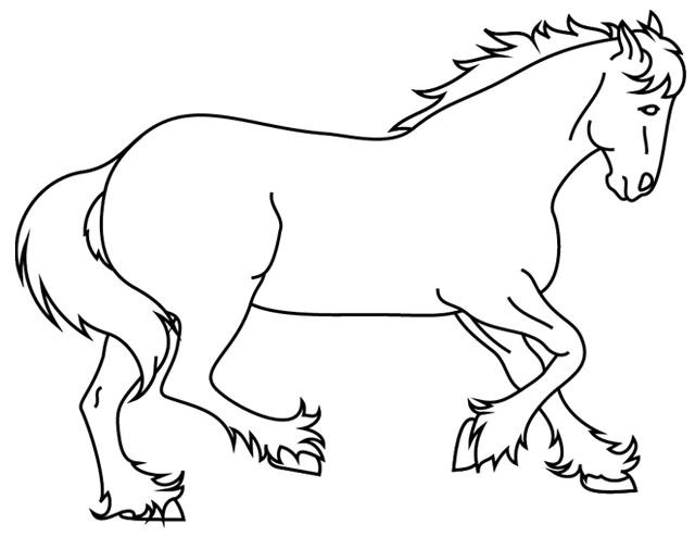Coloriage cheval, dessin 2