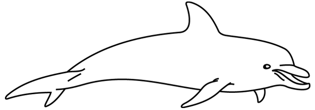 Coloriage à imprimer, un dauphin