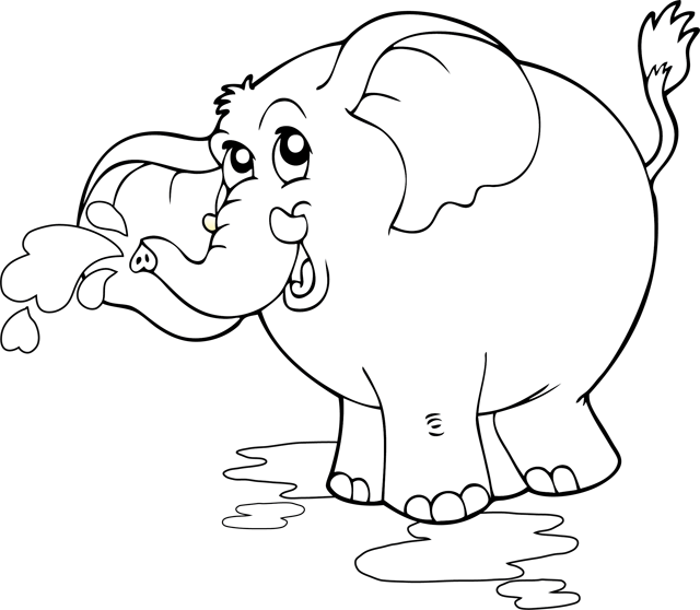 Coloriage à imprimer ; un éléphant