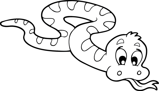 Coloriage à imprimer ; un serpent