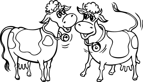 Coloriage  de 2 vaches