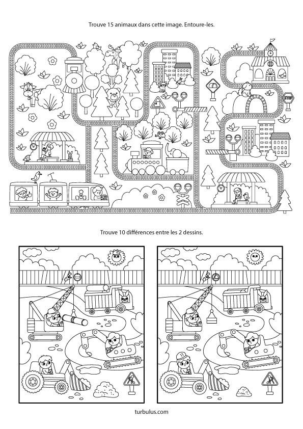 Cherche et trouve, jeux à imprimer, maternelle