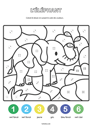 Coloriage codé, fiche de jeux à imprimer, maternelle MS et GS