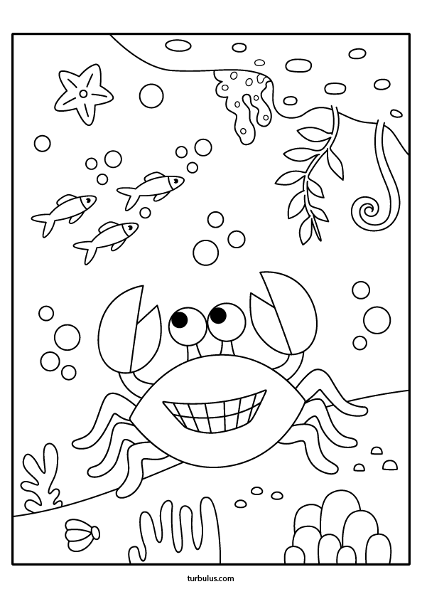 Coloriage à imprimer ; un crabe