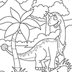 Coloriage à imprimer : un dinosaure amusant