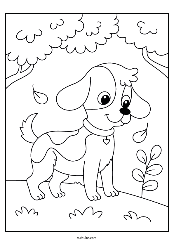 Dessin à imprimer et à colorier ; un chien