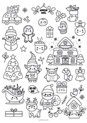 Divers coloriages à imprimer sur le thème de Noël