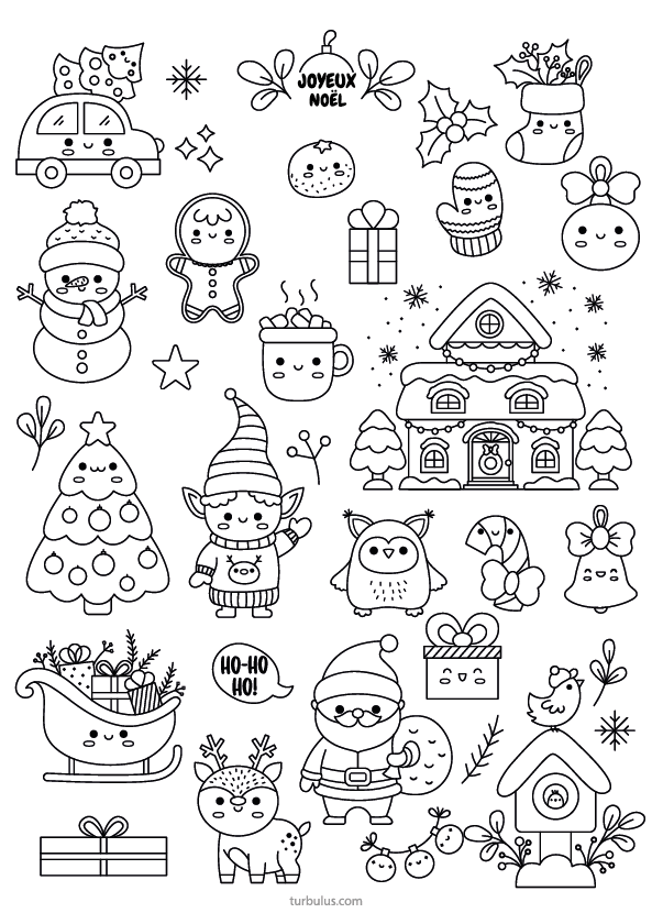 Dessins à imprimer et à colorier sur le thème de Noël