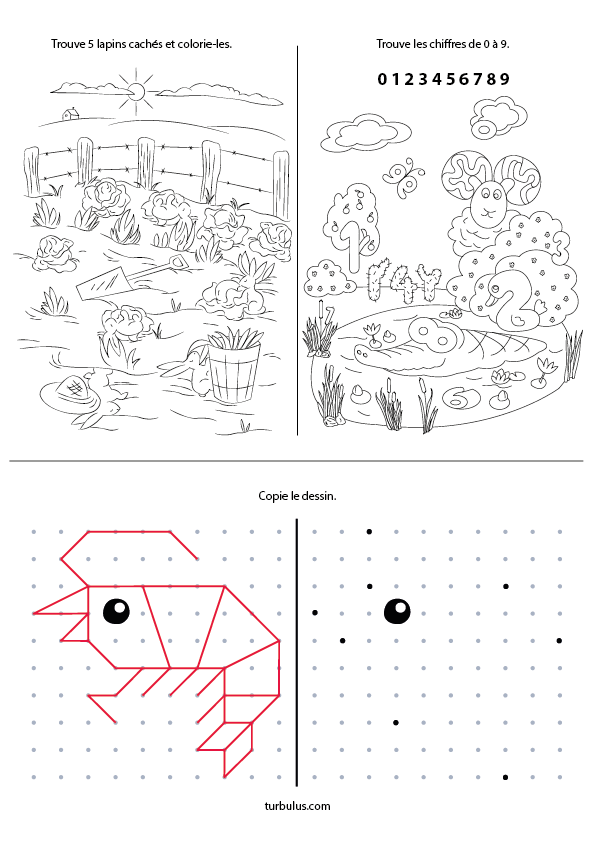 Jeu d'observation à imprimer pour enfants de maternelle GS et CP