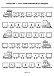 Fiche de jeux à imprimer, les suites logiques, maternelle GS et CP, GS, CP