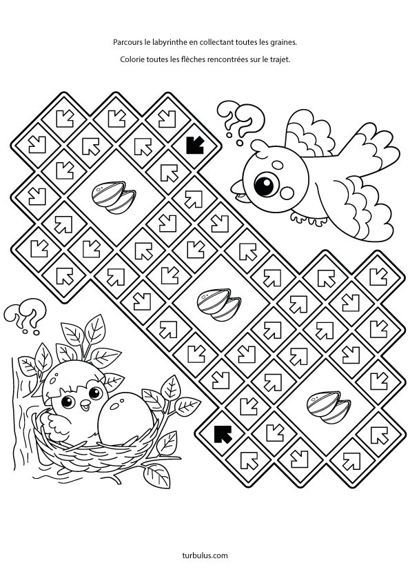 Jeu de labyrinthe à imprimer, maternelle moyenne et grande section