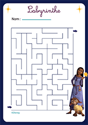 Labyrinthe gratuit à imprimer, Wish de Disney