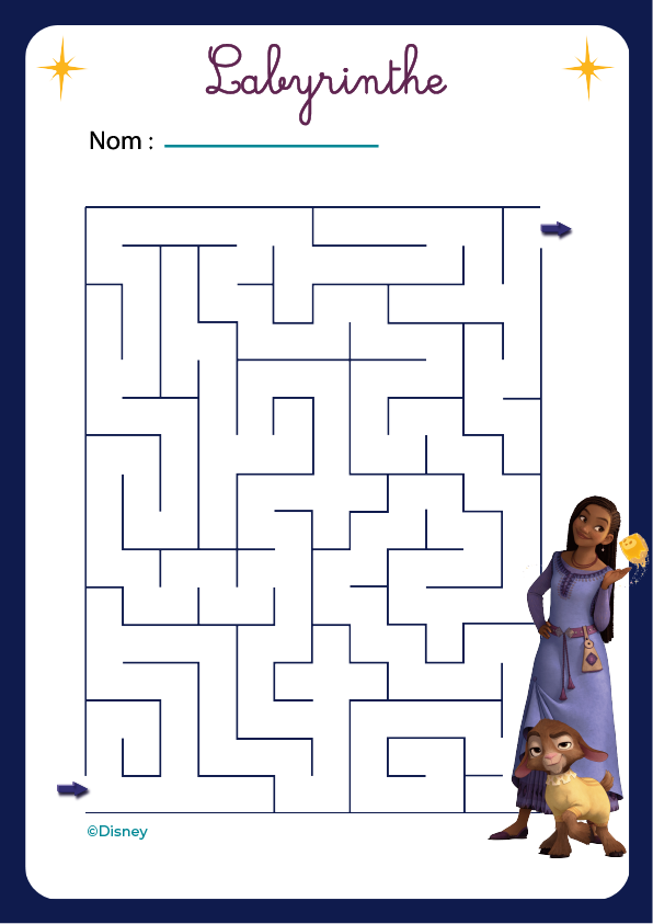 Jeu de labyrinthe à imprimer, maternelle grande section et CP