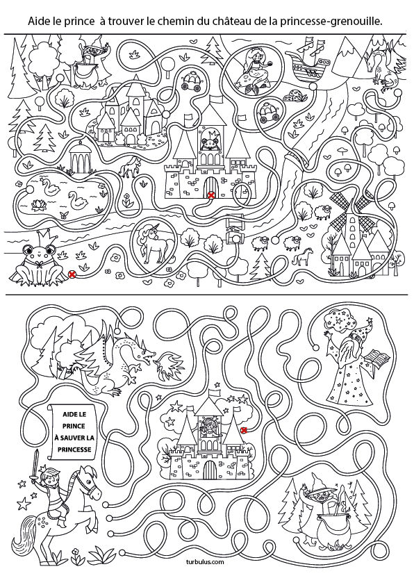 Jeu de labyrinthe à imprimer, maternelle grande section et CP