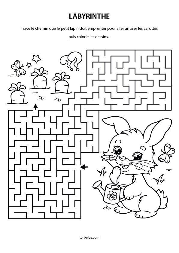 Jeu de labyrinthe à imprimer, maternelle grande section et CP