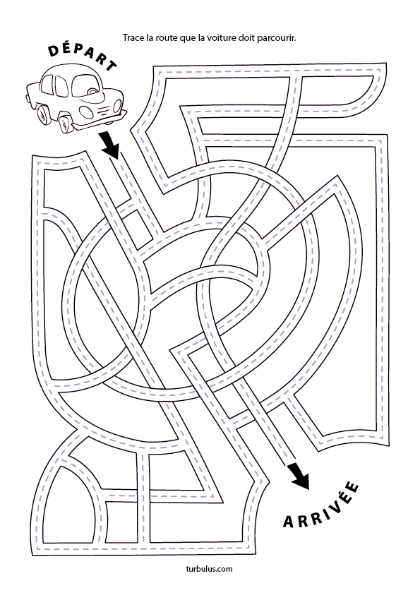 Jeu de labyrinthe à imprimer, maternelle grande section et CP