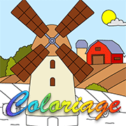 Coloriage en ligne, le moulin