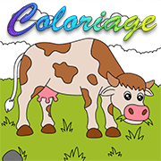 Coloriage en ligne, une vache
