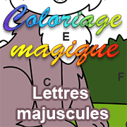 Coloriage magique, les lettres scriptes en majuscule