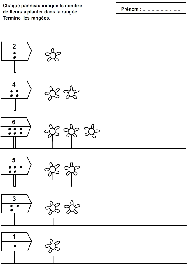 Apprendre à compter de 1 à 6 - tipirate