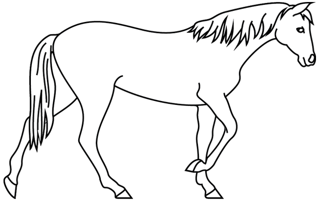Coloriage à imprimer : un cheval, dessin 3