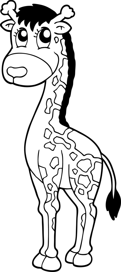 Coloriage à imprimer ; une girafe