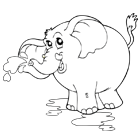 Coloriage à imprimer : un éléphant