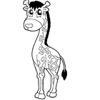 Coloriage à imprimer : une girafe