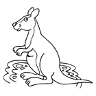 Coloriage : un kangourou