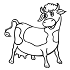 Coloriage d'une vache souriante