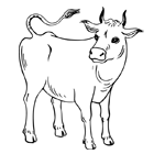 Coloriage d'une vache souriante