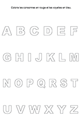 Reconnaître les consonnes et les voyelles en majuscules d'imprimerie