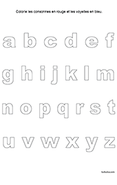 Reconnaître les consonnes et les voyelles en minuscules d'imprimerie