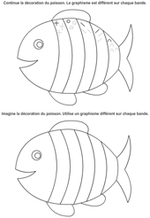 Graphisme à imprimer, les poissons à décorer