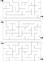 3 labyrinthes simples à imprimer