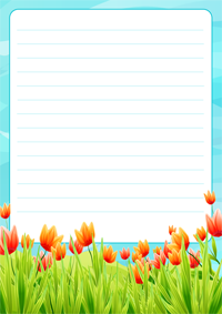 Papier à lettre les tulipes
